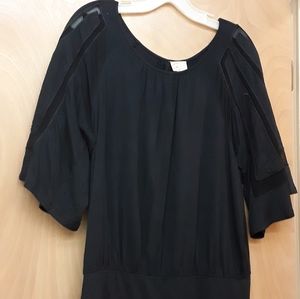 Anthro Postmark Dark Navy Flowy Cut out Sleeve Boho Dolman top S